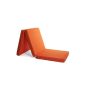 Guest bed, folding mattress, folding mattress - collapsible, foldable, (195x65cm) (Orange)
