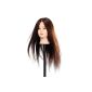 Goodofferplace® 95% Long Brown Hair Styling Natural Hair Woman In Head Mannequin Holder + (Miscellaneous)