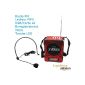 GOLDFULL GF-6118TD - FM Radio Recorder USB LED Lamp LED Display SD Card Karaoke - Micro Earphone Headset - Built-in rechargeable battery, AC or 4 AA batteries - RED (Electronics)