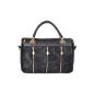 Handbag Shoulder Lace Flower Pattern Bandouliere slide Deco Style Black Bowling Polochon