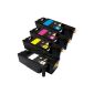 Set 4 toner cartridges for Epson AcuLaser C1700 XXL Platinum Series CX17 CX17NF CX17WF Black = 2.000 Color = 1,400 pages of content (office supplies & stationery)