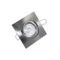 LED & halogen recessed spotlights Julia square (without bulbs) incl. GU10 230V & GU5.3 12V version (brushed stainless steel)