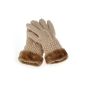 Culater® Women Warm Winter Knit Knit Flexible Full Finger Gloves Mittens Fur Lining (clothing)