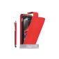 Yousave Accessories SE-HA01-Z588P Case Clamshell PU / leather with Stylus for Sony Xperia M Red (Accessory)