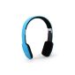 ONEconcept Airflow Design Headset with Bluetooth (padded strap, folding, touch pad, integr. microphone / telephone) Blue (Electronics)