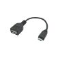Micro USB OTG Cable + USB plug female (Accessory)