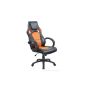 Duhome 0404 Ergonomic Desk Chair synthetic leather and mesh with headrest and function toggle Orange