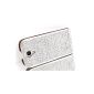 Exclusive-Cad - Samsung Galaxy S4 i9500 Rhinestone Bling Leather Case Bag Cover Skin Protector Case SILVER (Electronics)