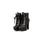 Farleen Gr.33-43 Ladies Ankle Boots with laces block heel Winter Shoes High Heels Plateau in 3 colors (Textiles)