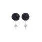 Earrings Style Shamballa Crystal Nails 1cm - Black
