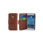 Cadorabo!  Samsung Galaxy S4 I9195 Mini GTI-9195 Leather Case Cover Book Style in brown (Electronics)