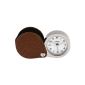 ENTRY - VR50011 - Alarm clock Style Brass and Leather Style - Trip Alarm - Silver and Brown - Alarm (Watch)