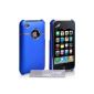 Yousave Accessories TM Blue And Chrome Hard Hybrid Protective Case for Apple iPhone 3 / 3G / 3GS with screen protector and micro-fiber polishing cloth Grey (Electronics)