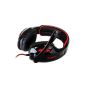 Cobra Gaming Headset Wired simulated surround channels with microphone and remote control for PC Laptop (Black and Red) (Personal Computers)