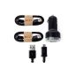 XCSOURCE® 2 Micro USB Sync Data Cable + Car Charger Black for Samsung Galaxy S3 S4 Note 2 phones HTC LG Sony BC302 (Electronics)