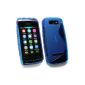 Emartbuy ® Nokia Asha 305/306 Waves Pattern Cover Skin Gel Blue (Electronics)