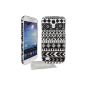 StyleBitz / Samsung Galaxy S4 Mini / i9190 / black & white tribal theme pattern, classic, retro, Hard Shell Case, leather case with screen protector and cleaning cloth exclusive of StyleBitz.  (Electronics)