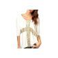 Culater® Tops Chic Women T-shirt Sequin Batwing Short Sleeve Blouse Cross (Clothing)