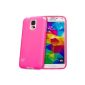 Juppa® Samsung Galaxy S5 TPU Gel Silicone Case with Screen Protector Film (Pink / Pink) (Electronics)