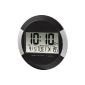 Hama Digital Wall Clock PP-245 (radio controlled clock with thermometer, time zone setting, calendar and moon phase) black (household goods)