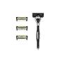 SHAVE-LAB - FIRE - Starter Set Shaver with 4 blades (Black Edition with P.6 + 1 - for men) (Health and Beauty)