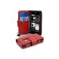 Cadorabo!  PREMIUM - Book Style Case in Wallet Design for Nokia Lumia 800 in INFERNO RED (Wireless Phone Accessory)