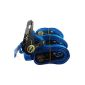 4 + 2 pcs tension straps Ratchet Strap with Ratchet lashing 800kg / 5 meters to EN12195-2 quality color blue, and lashing fasteners allow quick release fastening belt bicycle carrier, iapyx®