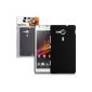 Cases Tigerbox Hard Case back cover for Sony Xperia SP + Film - Black (Electronics)
