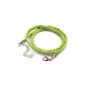 Eco - leather strap / chain, braided, 0,5x45cm, green (jewelry)