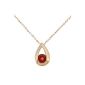 Naava ladies pendant 9K 0,35k grenade tears + 46 cm chain 375 yellow gold red round cut - PP01715Y GT (jewelry)