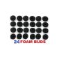 24 PACK foam ear pads Ear Bud Pad Replacement Sponge Earbud Covers for headphones, MP3 MP4 iPod iTouch Iphone Ipad Headsets GadgetBrat of (Accessories)