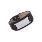 Leather bracelet engraved plate adjustable 17-22cm LB0049 (jewelry)