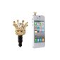 Plug Anti-dust Earphone Jack 3.5mm Gold Crown HTC for iPhone (Electronics)