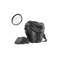 Mantona Premium SLR Holster Bag incl. UV filter 58 mm (incl. Shortcut, dust cover, strap, accessory pouch, black) (accessory)