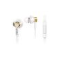 Philips TX2WT / 00 In-Ear Headphones with Microphone and premium drivers (oval tube sound, 3 ear cap types), white / gold (electronics)