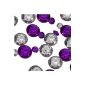 Approximately  350 Table 2 colored crystals in different sizes table decoration wedding crystal clear-purple