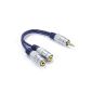 Professional Audio metal 3.5mm jack stereo headphone cable distributor Y-adapter cable Gilded 15cm (Electronics)