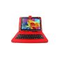 Red leather look pouch and integrated QWERTY keyboard (French) for tablets Samsung Galaxy S Tab 10.5 