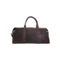 Spacious Vintage Travel Bag / Weekender made of oiled leather Shalimar Model: Kilmore 65x23x29 cm (Luggage)
