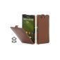 StilGut® UltraSlim Case leather case for Sony Xperia Z3 Compact cognac, (Wireless Phone Accessory)