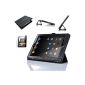 ATC iPad 4 3 and 2 Smart Cover Leather Case Cover Case Bag + films set and pen (electronic)