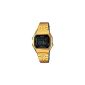 Casio - Vintage - LA680WEGA-1BER - Ladies Watch - Quartz Digital - Black Dial - Gold Bracelet (Watch)