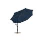 Offset umbrella Ø 350cm parasol sunshade UMB01 Blue (garden products)