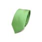 Narrow satin tie green light green green uni - tie tie Tie Polyester (Textiles)