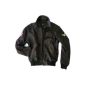 Alpha Industries Vintage A2 leather flight jacket with print, brown (Textiles)