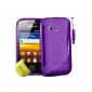 TPU Silicone Gel Case S-Series Case Cover For Samsung Galaxy Y GT-S5360 + Mini Stylus + Screen Protector (Purple) (Wireless Phone Accessory)