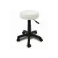 White Stool - 360 ° Pivotable - height adjustable - 7cm cushion - Office stool