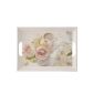 Tray ROSES White Pink Cottage rectangular with high rim, 41 x 30 cm
