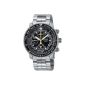 Seiko - SNA411P1 - Men Watch - Quartz Chronograph - Black Dial - Bracelet Grey (Watch)