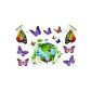 WALL DECORATIVE BUTTERFLY precut (stickers surfing DIMENSIONS 30x42cm in PAPER TAPE TRANSPARENT)